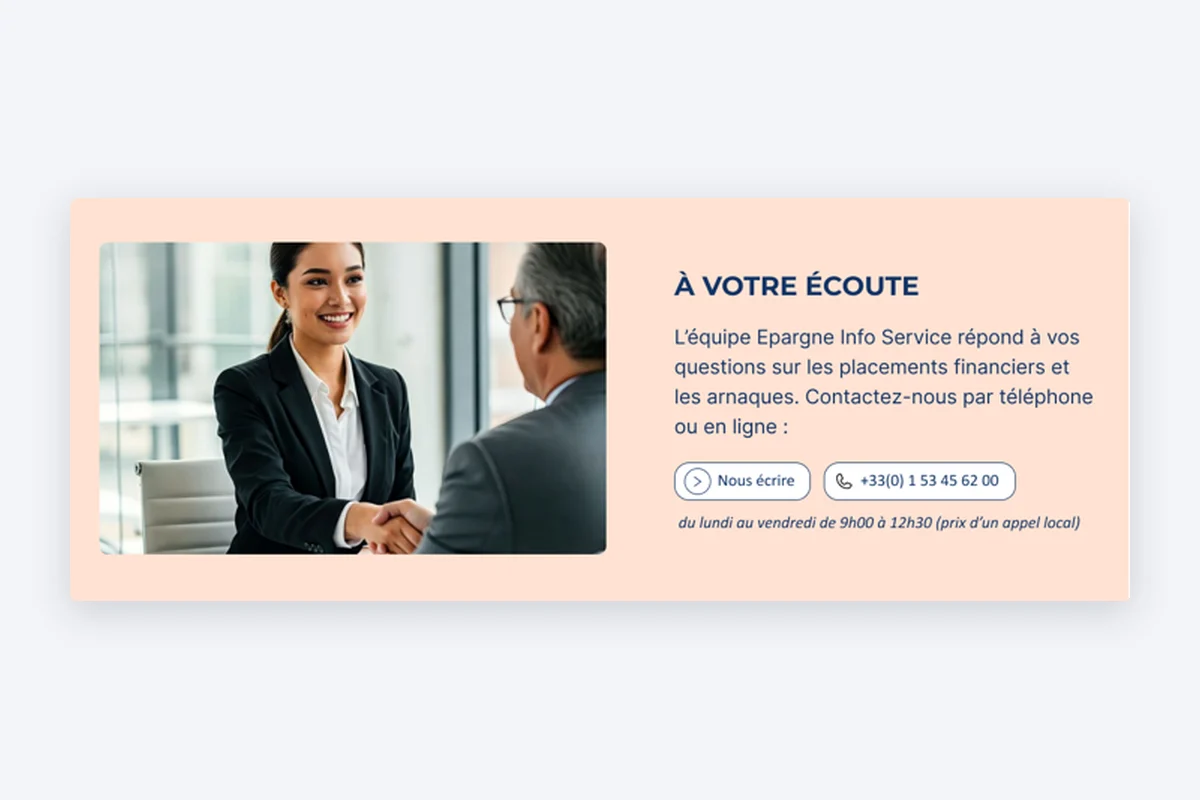 Déclinaison du bloc À votre écoute réalisée sur Figma