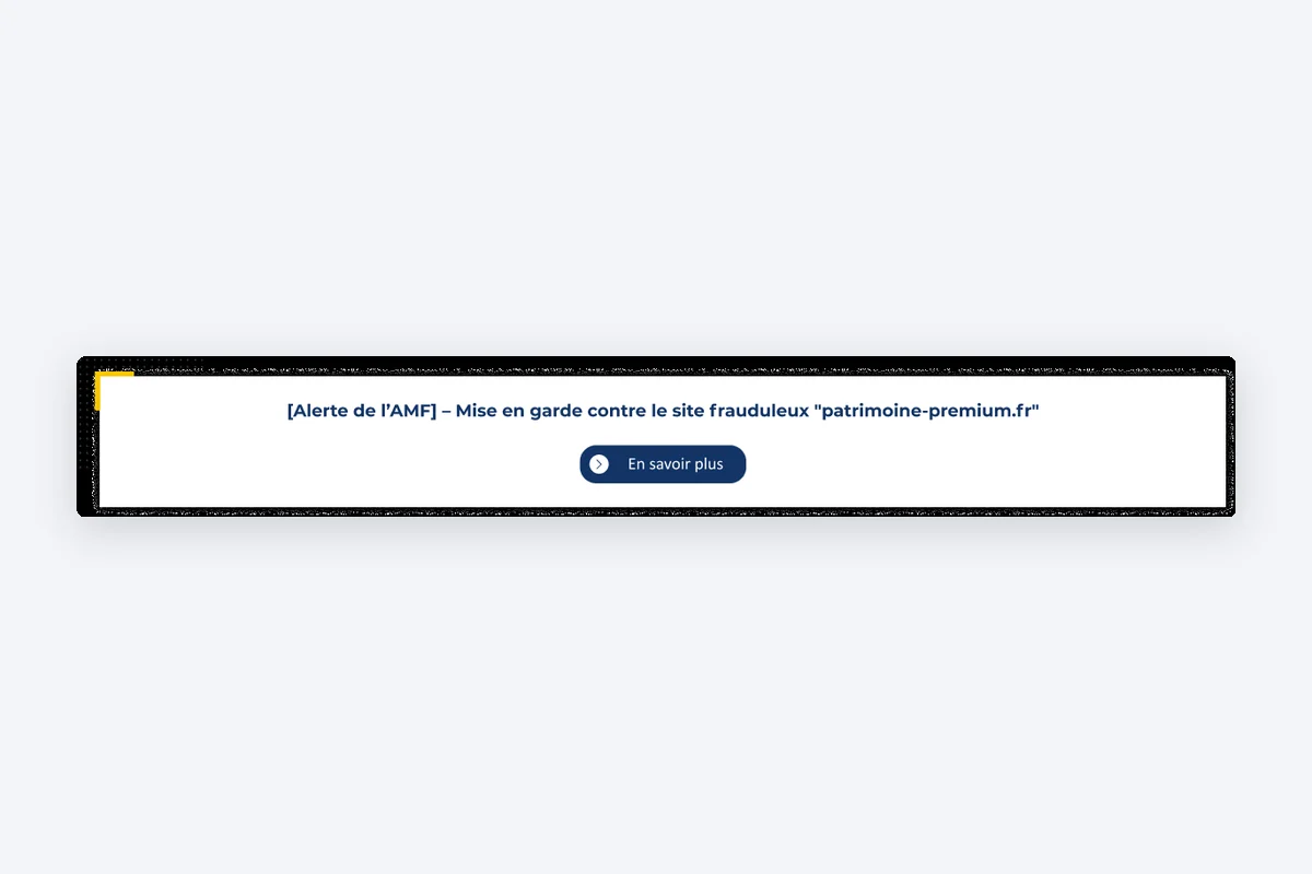 Bandeau d’alerte proposé par l’agence