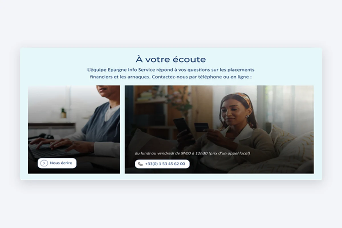 Bloc À votre écoute proposé par l’agence